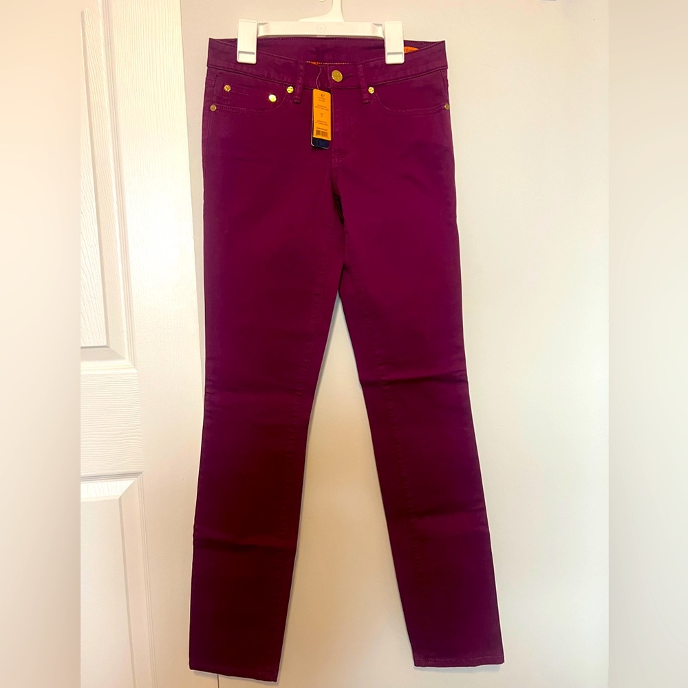 NEW Tory Burch Jeans Size 25 & 26, Fucshia color “Ivy Super Skinny”